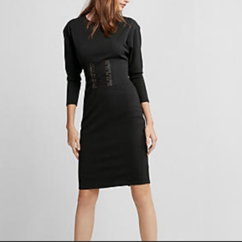 Express corset waist midi dress